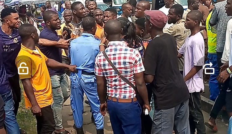 Officer Dragged like a Goat as Angry Mob Joined Tricycle Operator to Fight DESTMA Officials in Delta