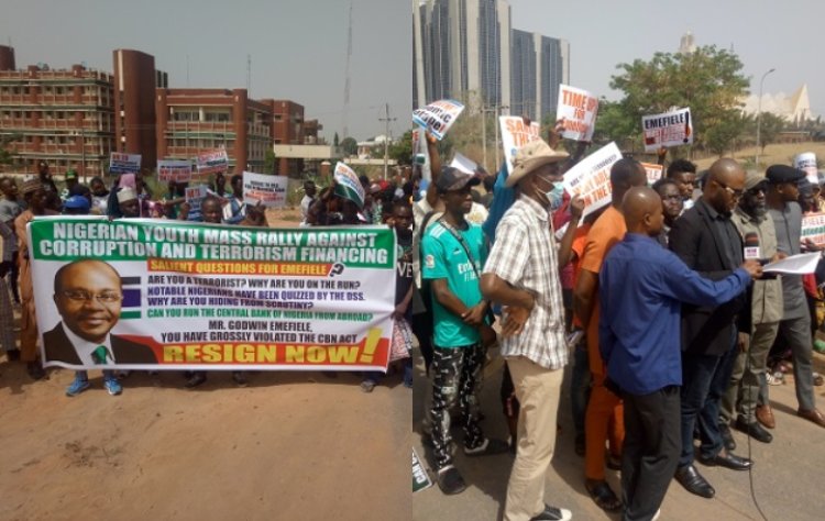 Protest rocks Abuja over CBN Gov
