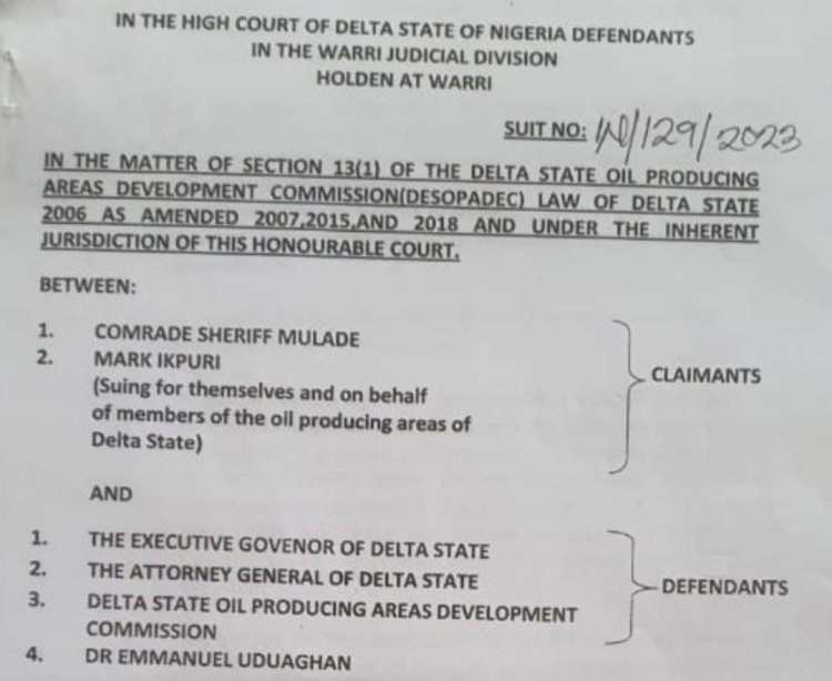 Activist Mulade Drag Former Governors others to Court in Delta