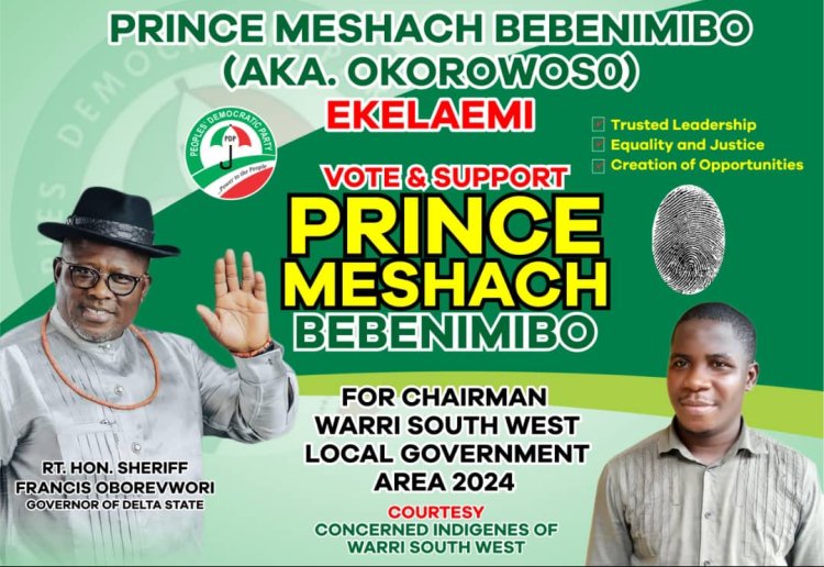 LG Poll: Bebenimibo joins chairmanship race in Warri South West, promises robust leadership
