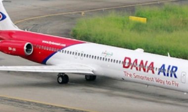 Dana Air Plane Skids off Runway at Lagos Airport         