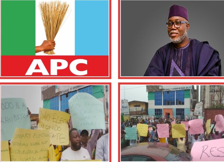 Protest In Ondo Over APC Gov Primary, Aiyedatiwa Declared Winner 