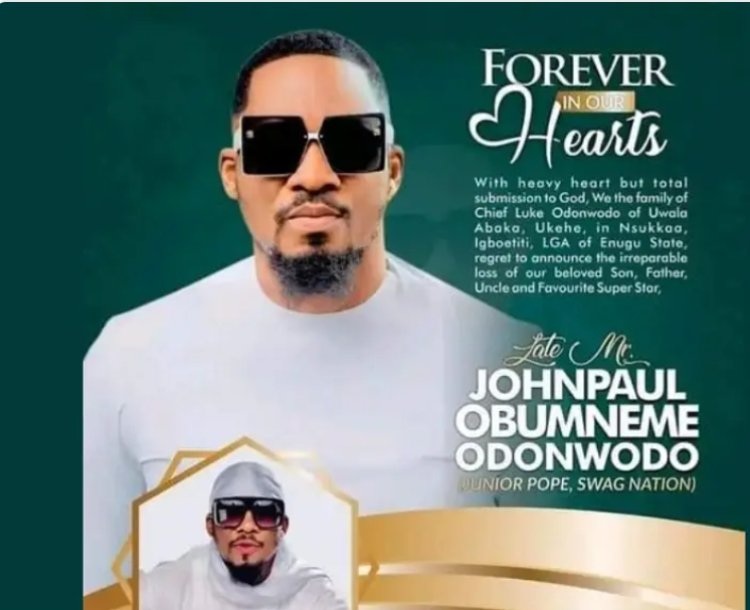 Family of late Nollywood actor, Junior Pope releases burial date
