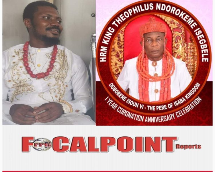 Bene Mamamu Hails Isaba  Monarch on 1st Coronation Anniversary in Delta 
