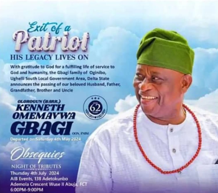Great Legend Of Our Time, Kenneth Gbagi Goes to Rest In Oginibo, Friday, July 12