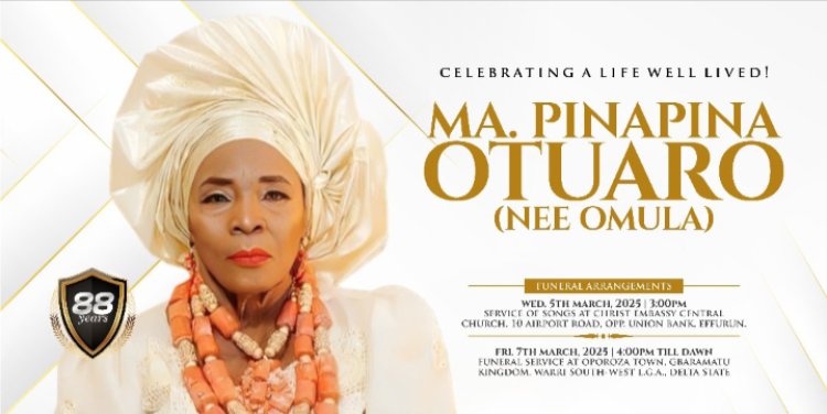 Burial Date Announced for Ex-Delta Deputy Gov Otuaro’s Mother