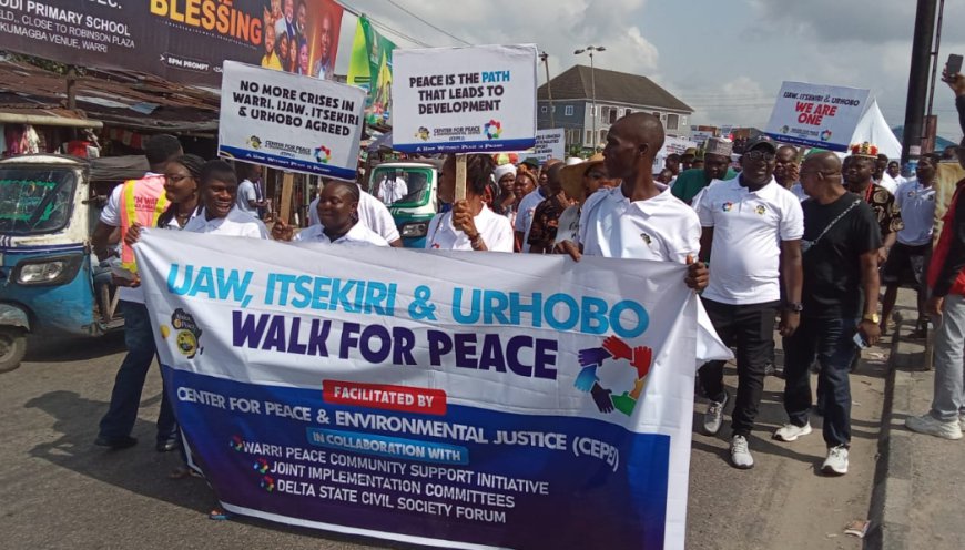 CEPEJ Leads Ijaw, Itsekiri, Urhobo Peace Walk in Warri, Mulade Calls for Delta’s Industrialisation