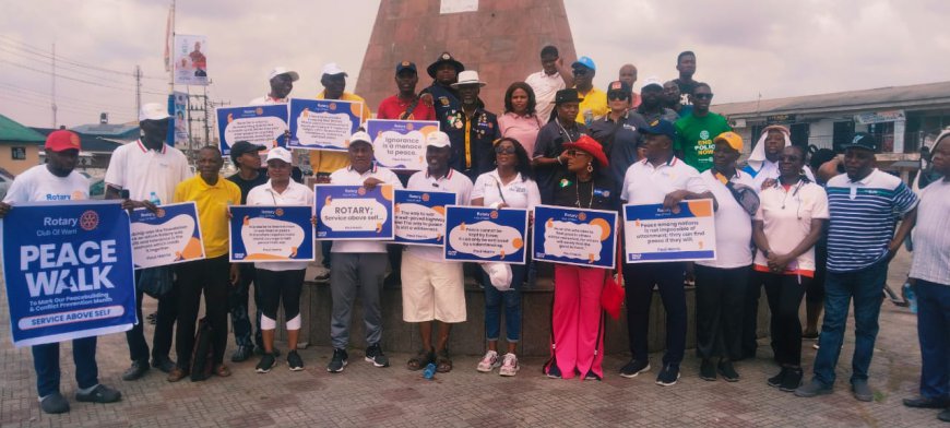 Mulade Advocates Peace, Industrialisation, Jobs in Delta as Rotary Club of Warri Leads Peace Walk
