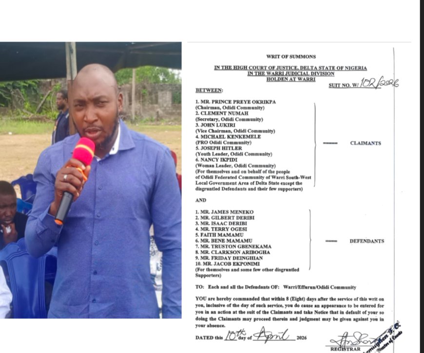 Odidi Community Debunks Alleged Dissolution of Preye Okirikpa Led Executive, Insists Leadership Remains Intact