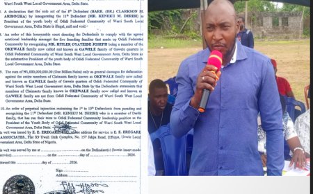 Disclaimer: Odidi Community Disowns Alleged Oil Spill Publication, Reaffirms Preye Okrikpa-Led Executive as Sole Legal Authority