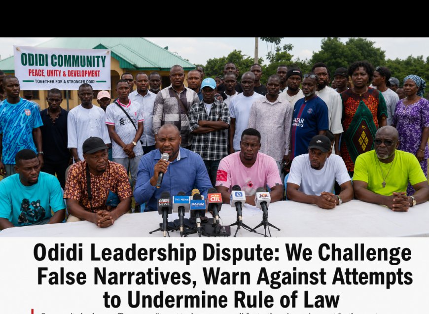 PRESS STATEMENT on Odidi Leadership Dispute: We Challenge False Narratives, Warn Against Attempts to Undermine Rule of Law