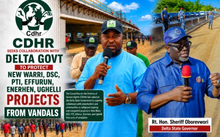 CDHR Seeks Collaboration With Delta Govt To Protect New Warri, Dsc, Pti, Effurun, Enerhen, Ughelli Projects From Vandals