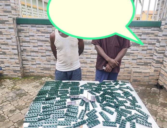 Delta Police Recover Stolen Corolla, Nab Two Suspected Drug Dealers With 132 Tramadol Sachets