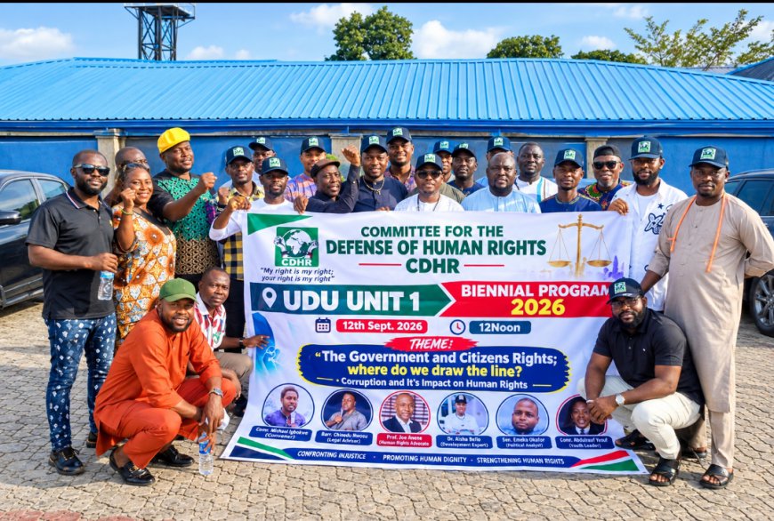 CDHR Udu Unit 1 Elects Efe Vincent, Lawyer Warns Against Abuse of Government Power